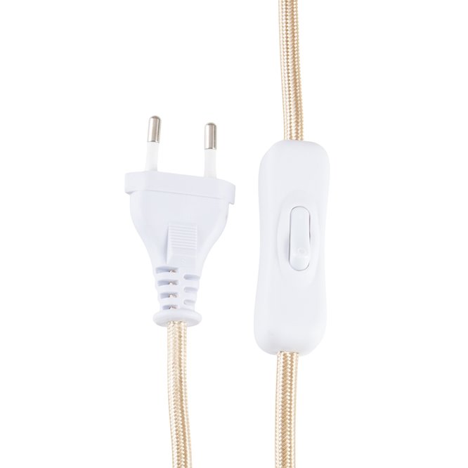 Lampa stołowa boucle japandi kremowa Noah 25cm kabel